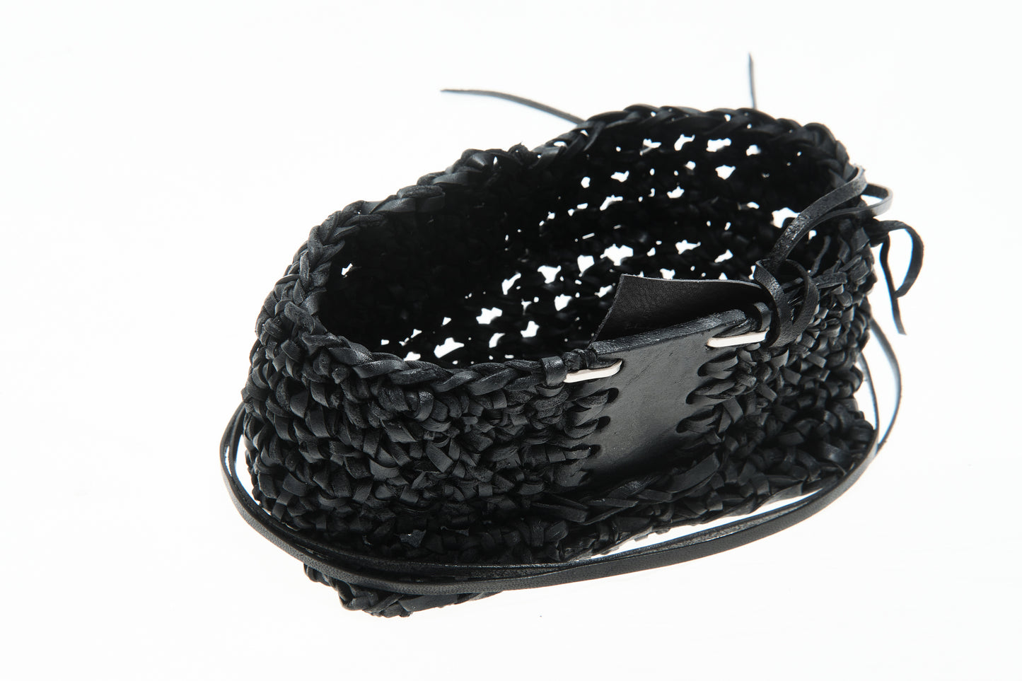 Leather knitted box 281-7A