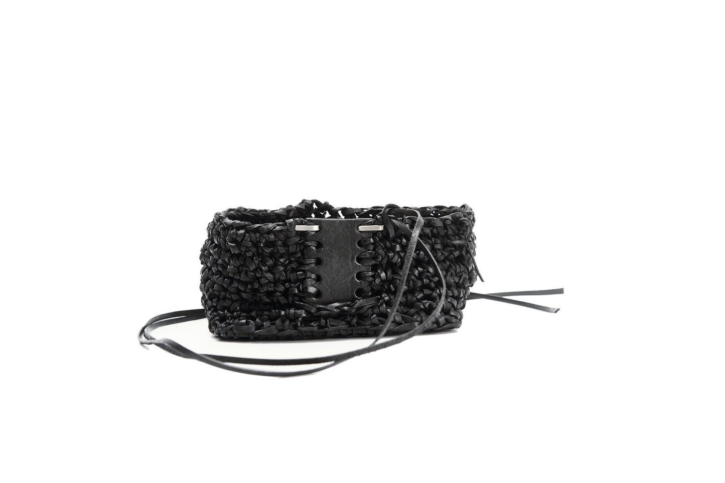 Leather knitted box 281-7A