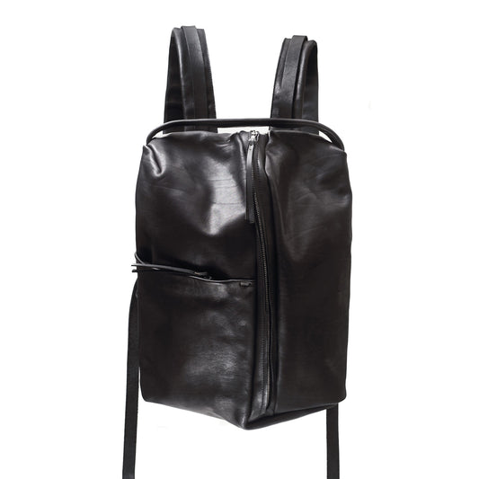 Leather backpack 272R black