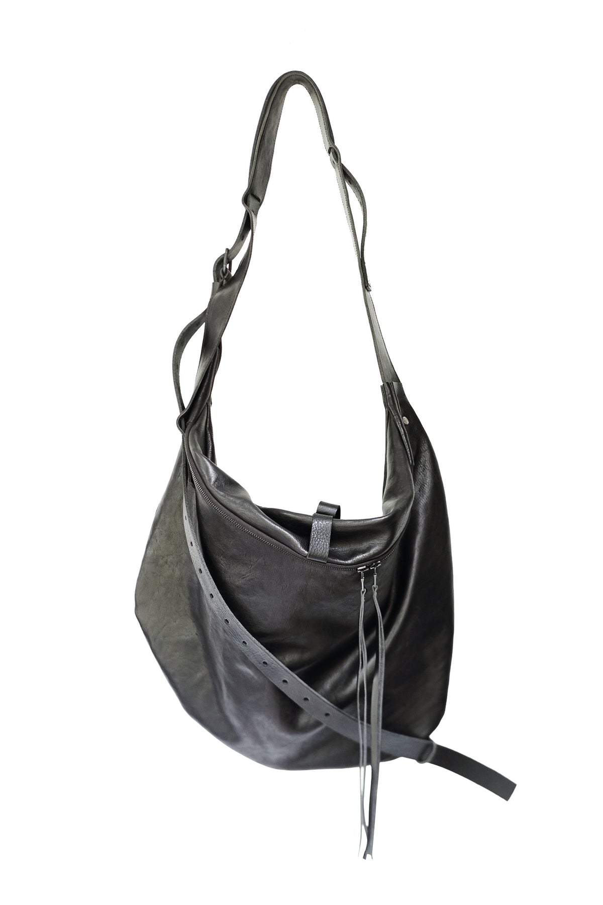 Shoulder bag Obsidian — handmade leather shoulder bag by YTN №7, London, view 3