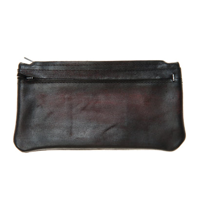 Hand-dyed red leather purse 283A – front view, YTN №7