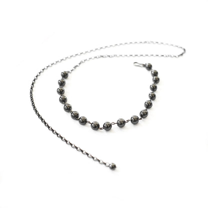 Bloodstone silver necklace 293T – front view, YTN №7