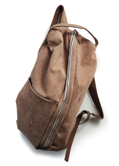 Leather backpack 271R beige