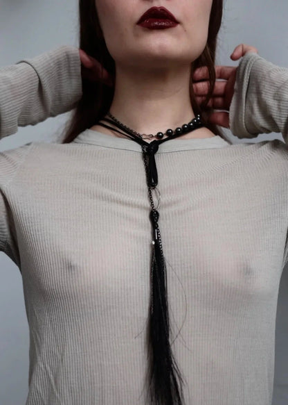 Sculptural necklace 297T – sterling silver chain detail