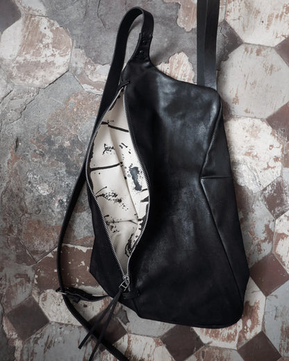 Sac à dos en cuir 077R noir
