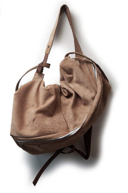 Leather backpack 271R beige