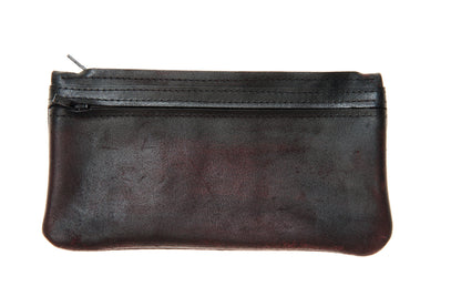 Red leather purse 283A – back view, 22×11cm