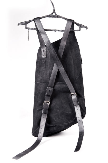 Sac à dos en cuir 077R noir