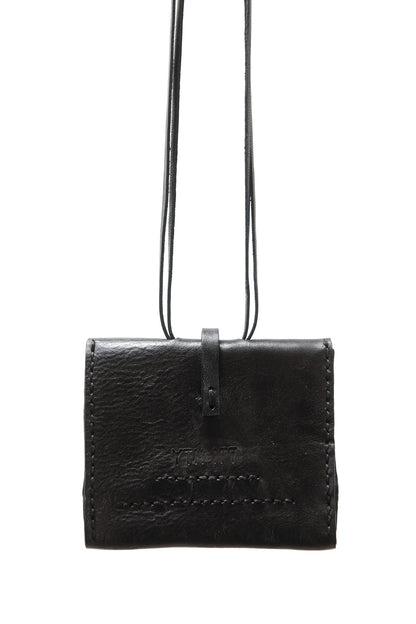 Leather wallet 296A black – nickel silver closure detail