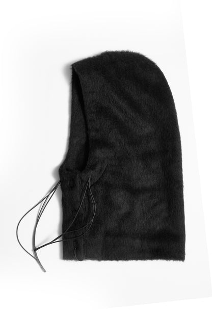 Cashmere hood 288J – worn over head, lifestyle shot