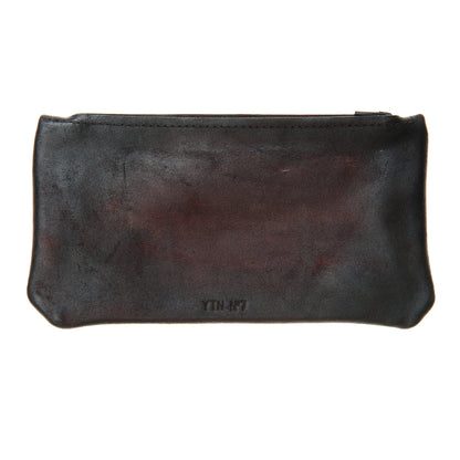 Red leather purse 283A – flat lay, handmade in London