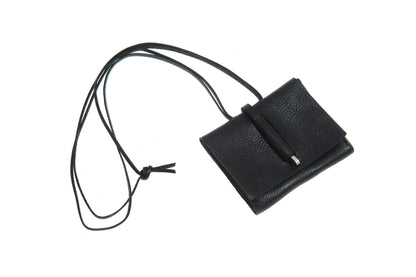 Leather wallet 296A black – flat lay, handmade in London
