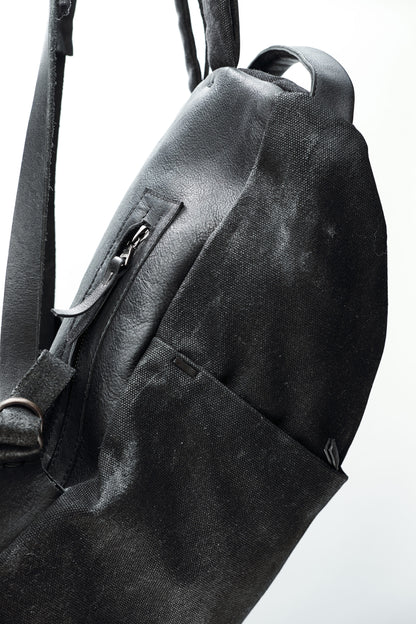 Sac à dos en toile cirée et cuir 277R