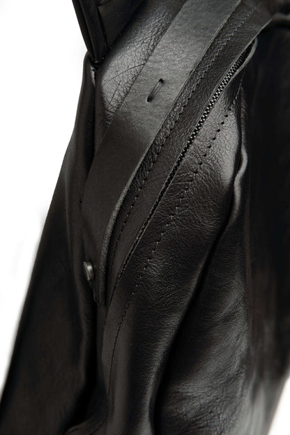 Leather backpack 291R black