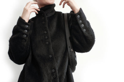 Cashmere jacket 287J – collar and closure detail