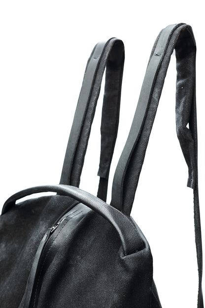 Sac à dos en toile cirée et cuir 277R