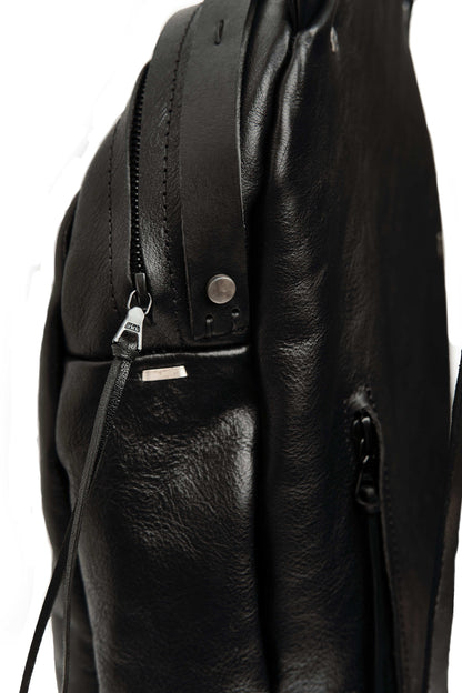 Leather backpack 291R black