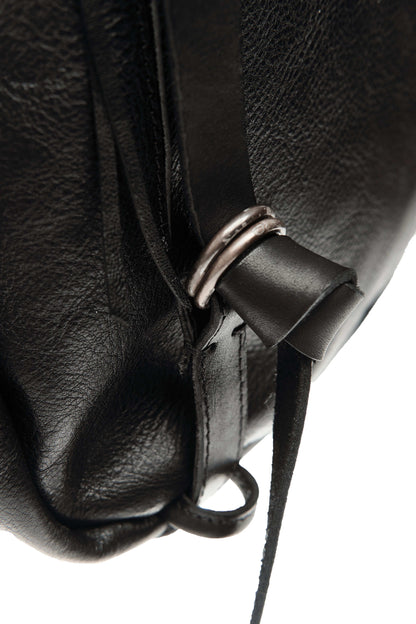 Leather backpack 291R black