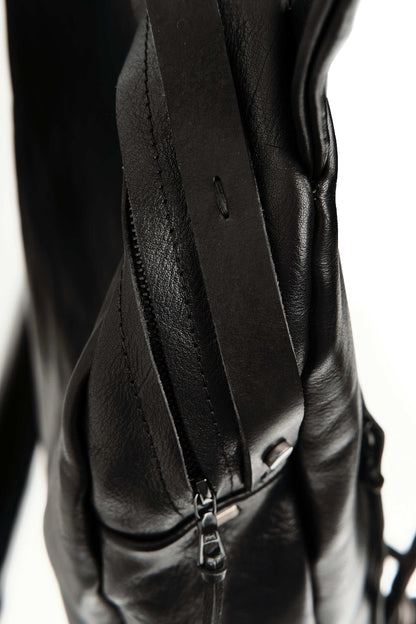 Leather backpack 291R black