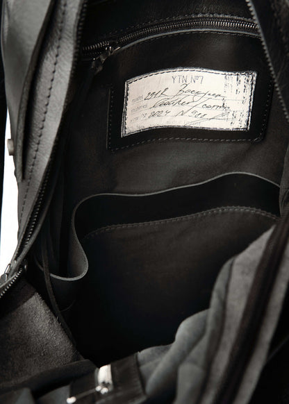 Leather backpack 291R black