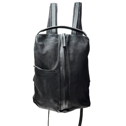 Sac à dos en toile cirée et cuir 277R