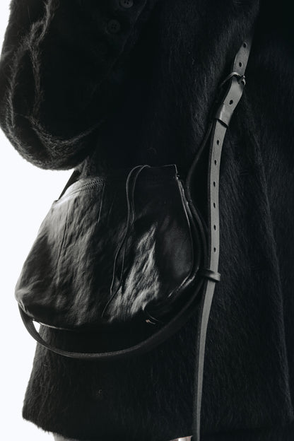 Horse leather crossbody 286Y – flat lay, handmade London