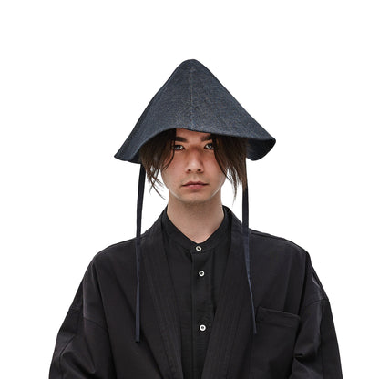 a°t’t” Denim Cone Hat T2210/14 — raw denim cone hat made for YTN №7, view 1