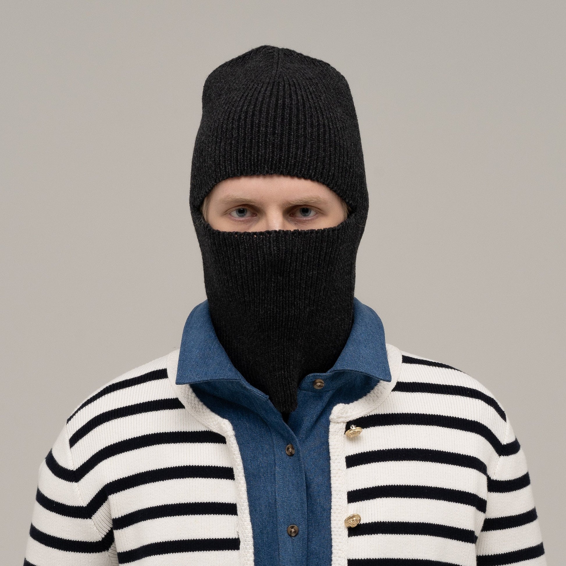 Balaclava 2316, anthracite — knitted wool balaclava by CHECK YA HEAD for YTN №7, view 1
