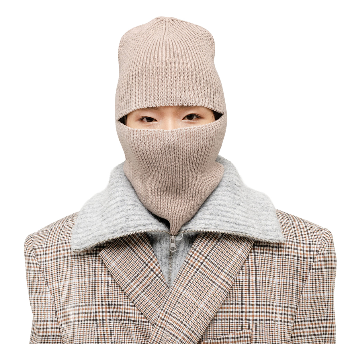 Balaclava 2316, warm beige — knitted wool balaclava by CHECK YA HEAD for YTN №7, view 1