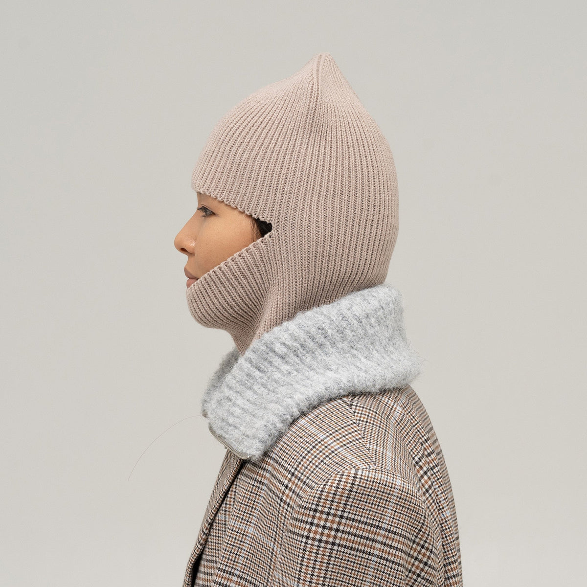 Balaclava 2316, warm beige — knitted wool balaclava by CHECK YA HEAD for YTN №7, view 2