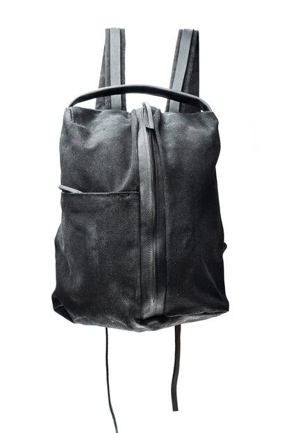Sac à dos en toile cirée et cuir 277R