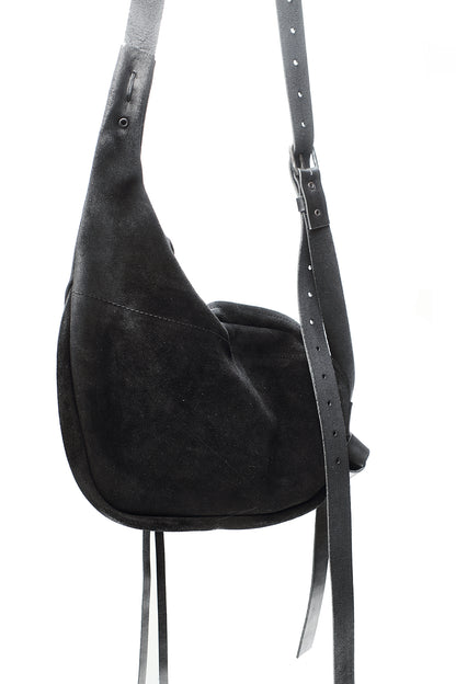 Shoulder bag 170Y black – suede texture closeup