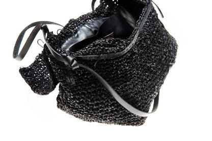 Hand-knitted leather bag/box 280A