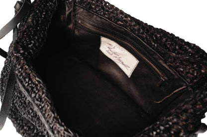Hand-knitted leather bag/box 280A
