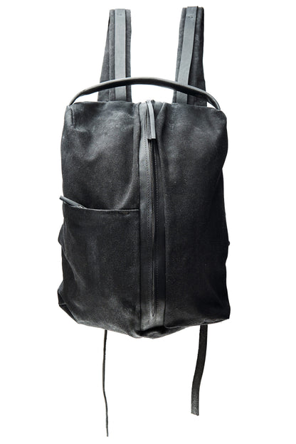 Sac à dos en toile cirée et cuir 277R