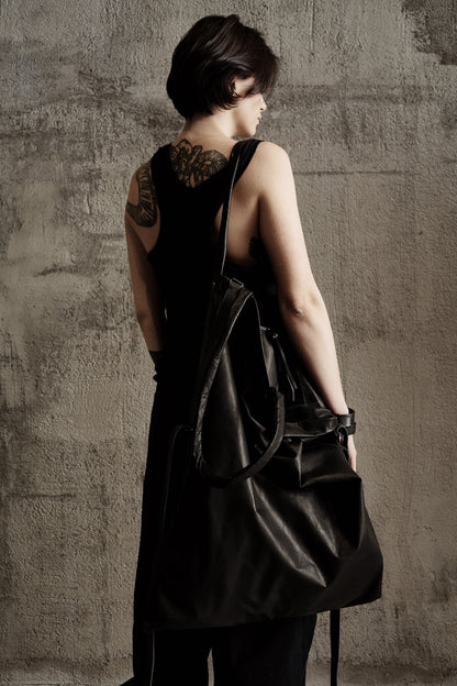 Cabas en cuir 130Y noir