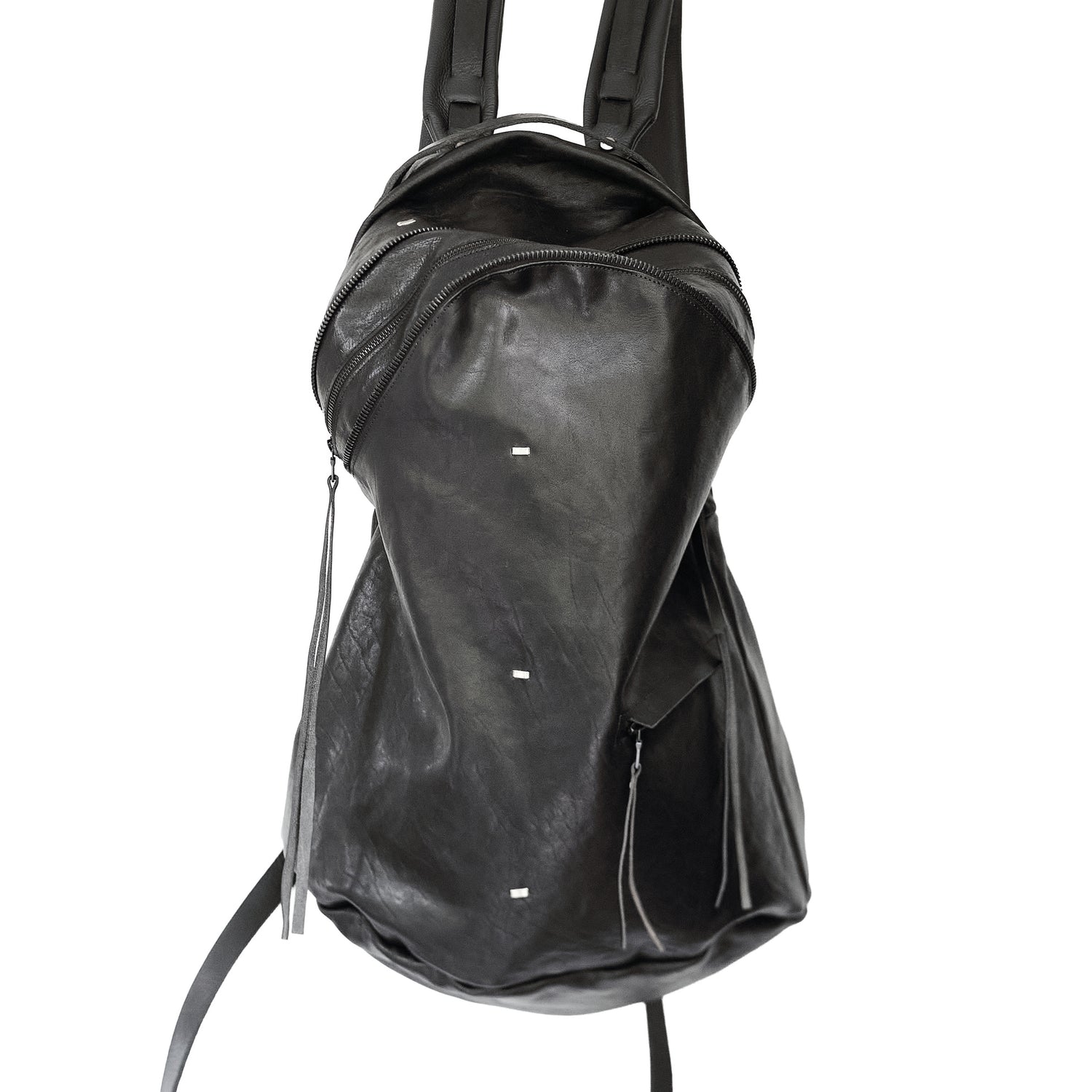 Sterling silver backpack 081R — handmade leather backpack by YTN №7, London, view 1