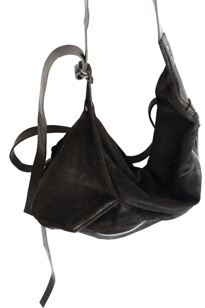 Leather backpack 077R black