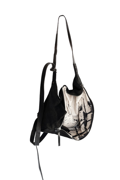 Leather backpack 077R black