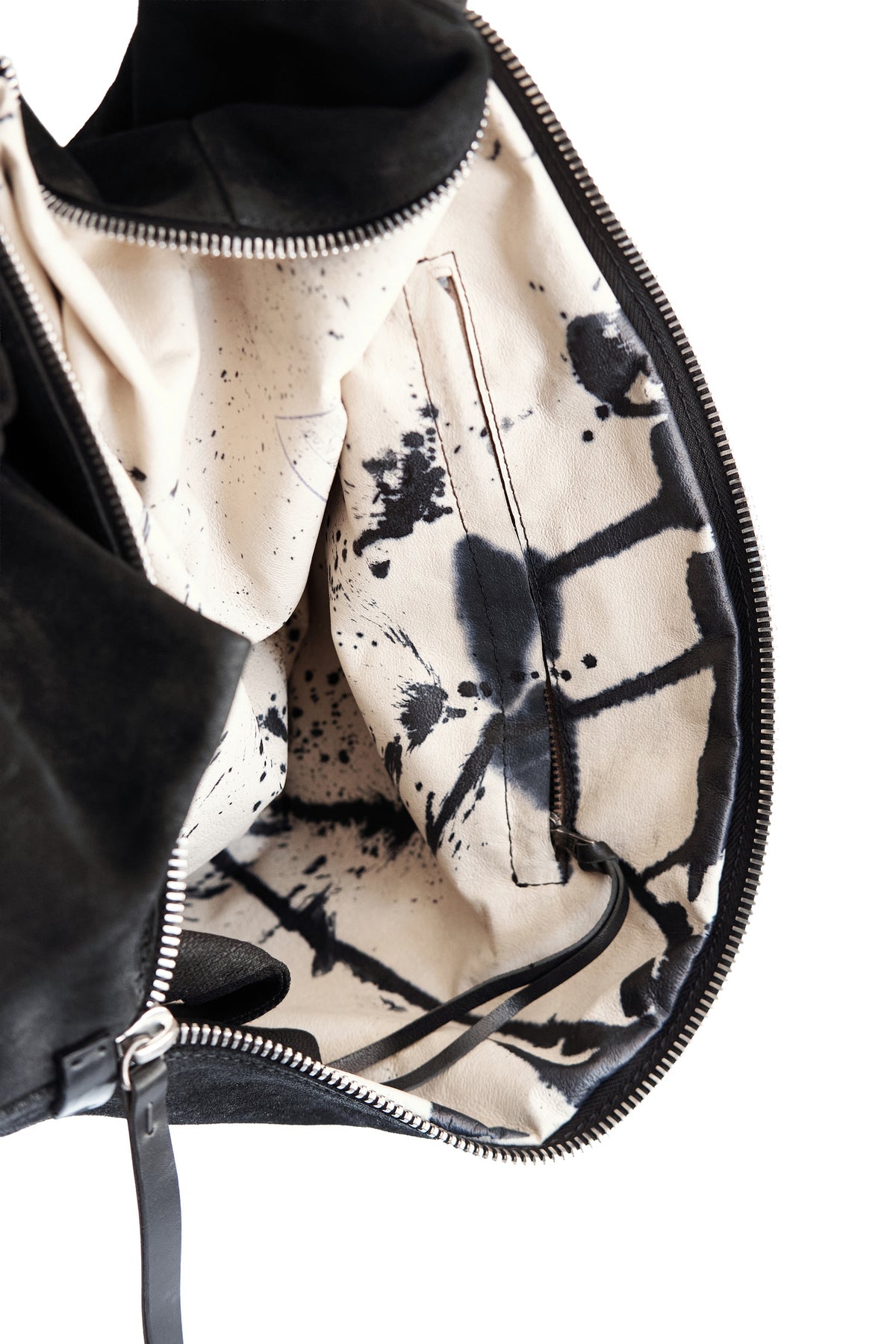 Leather backpack 077R black