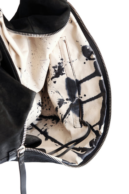 Leather backpack 077R black