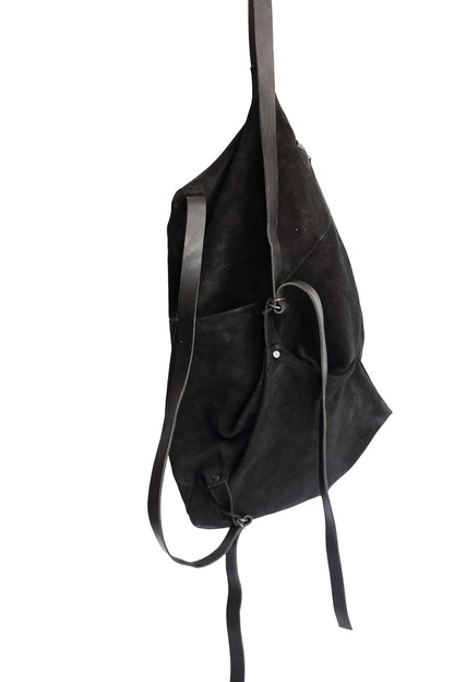 Leather backpack 077R black
