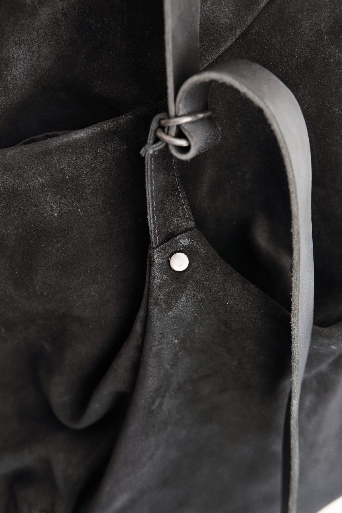Leather backpack 077R black