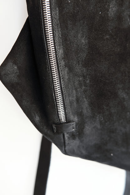 Leather backpack 077R black