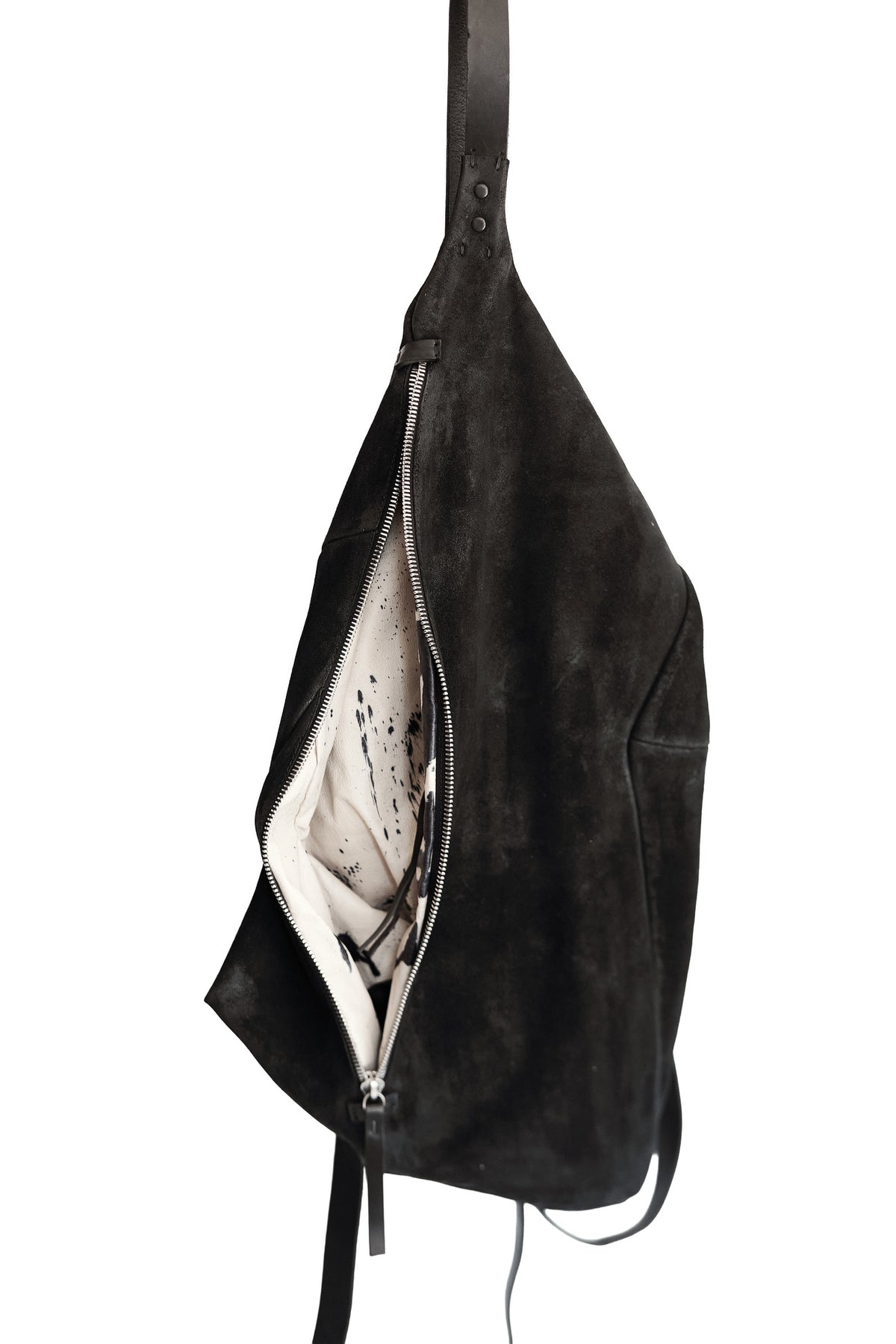 Leather backpack 077R black