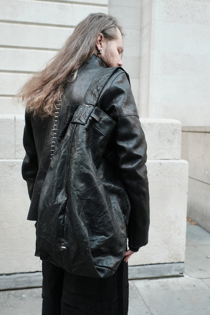 Leather bag/backpack 333R — handmade leather backpack by YTN №7, London, view 19