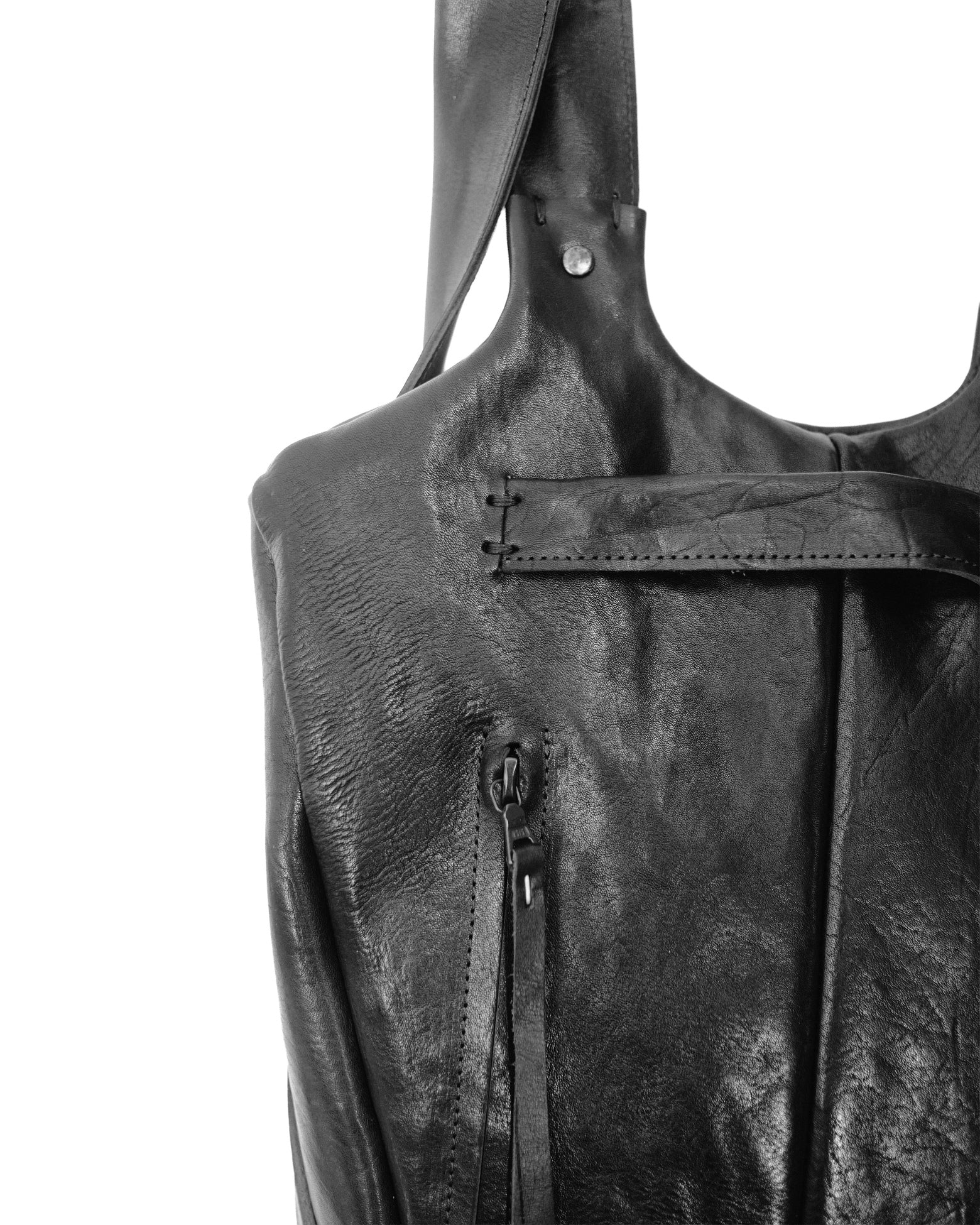 Horse leather backpack 076Y — handmade leather backpack by YTN №7, London, view 4
