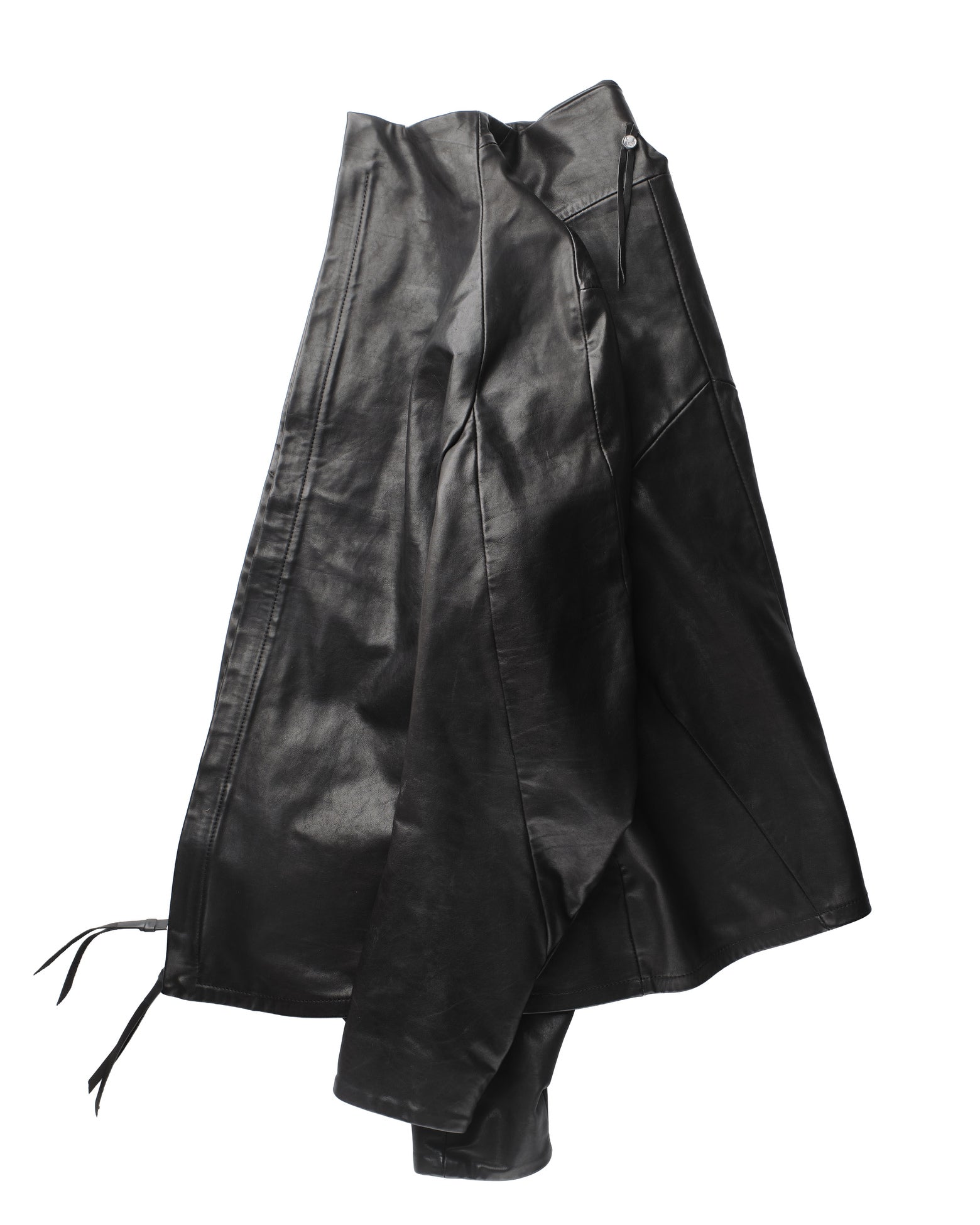 139DEC Leather Jacket XXL, black — side view, curved sleeve