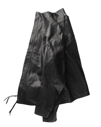 139DEC Leather Jacket XXL, black — side view, curved sleeve