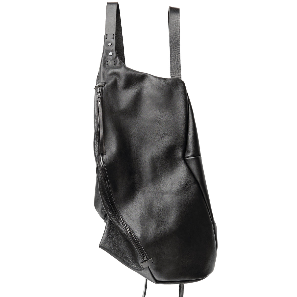 Sac à dos en cuir 077-1R noir — sac à dos en cuir de veau fait main par YTN №7, Londres, vue 1